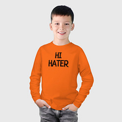 Лонгслив хлопковый детский HI HATER BYE HATER, цвет: оранжевый — фото 2