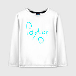 Лонгслив хлопковый детский PAYTON LOVE, цвет: белый