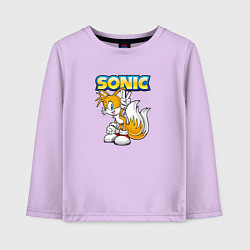 Лонгслив хлопковый детский Sonic, цвет: лаванда