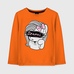 Лонгслив хлопковый детский Senpai, цвет: оранжевый