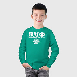 Лонгслив хлопковый детский ВМФ, цвет: зеленый — фото 2