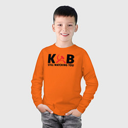 Лонгслив хлопковый детский КГБ все еще следит за тобой, цвет: оранжевый — фото 2