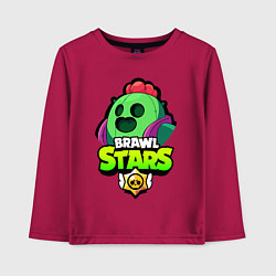 Лонгслив хлопковый детский BRAWL STARS SPIKE, цвет: маджента