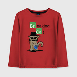 Лонгслив хлопковый детский Breaking Cat, цвет: красный