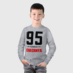 Лонгслив хлопковый детский 95 Chechnya, цвет: меланж — фото 2