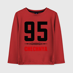 Лонгслив хлопковый детский 95 Chechnya, цвет: красный