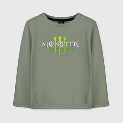 Лонгслив хлопковый детский MONSTER ENERGY, цвет: авокадо