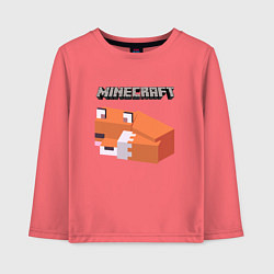 Лонгслив хлопковый детский MINERCRAFT, цвет: коралловый