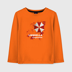 Лонгслив хлопковый детский Umbrella, цвет: оранжевый