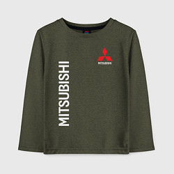 Лонгслив хлопковый детский MITSUBISHI, цвет: меланж-хаки