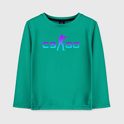 Лонгслив хлопковый детский CS GO NEON, цвет: зеленый