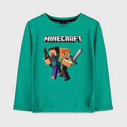 Лонгслив хлопковый детский MINECRAFT, цвет: зеленый