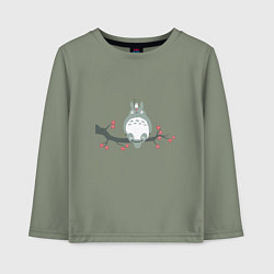 Лонгслив хлопковый детский Тоторо, цвет: авокадо