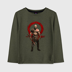 Лонгслив хлопковый детский GOD OF WAR, цвет: меланж-хаки