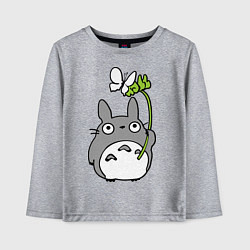 Лонгслив хлопковый детский Totoro и бабочка, цвет: меланж