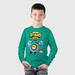 Лонгслив хлопковый детский BRAWL STARS NANI, цвет: зеленый — фото 2