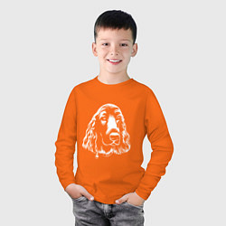 Лонгслив хлопковый детский Спаниель Z, цвет: оранжевый — фото 2