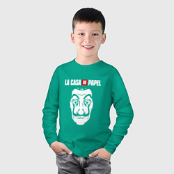 Лонгслив хлопковый детский La Casa de Papel Z, цвет: зеленый — фото 2