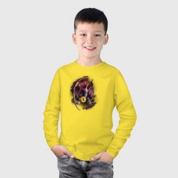 Лонгслив хлопковый детский Демон, цвет: желтый — фото 2