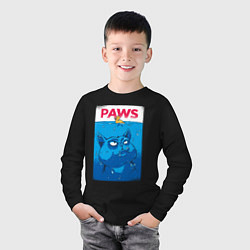 Лонгслив хлопковый детский Paws пародия на челюсти, цвет: черный — фото 2