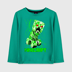 Лонгслив хлопковый детский MINECRAFT CREEPER, цвет: зеленый