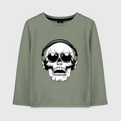 Детский лонгслив Skull Music lover