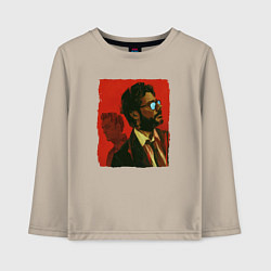 Лонгслив хлопковый детский БУМАЖНЫЙ ДОМ, цвет: миндальный