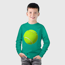 Лонгслив хлопковый детский Теннис, цвет: зеленый — фото 2