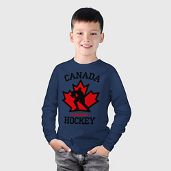 Лонгслив хлопковый детский Canada Hockey, цвет: тёмно-синий — фото 2
