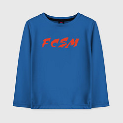 Лонгслив хлопковый детский FCSM, цвет: синий