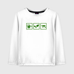 Лонгслив хлопковый детский Florist, цвет: белый