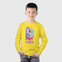 Лонгслив хлопковый детский Wonder Woman, цвет: желтый — фото 2