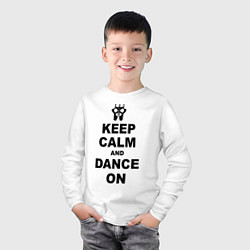 Лонгслив хлопковый детский Keep Calm & Dance On, цвет: белый — фото 2
