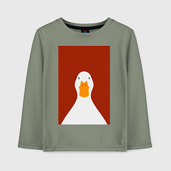 Лонгслив хлопковый детский Утка, цвет: авокадо