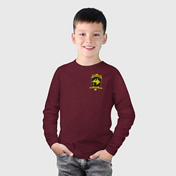 Лонгслив хлопковый детский Hufflepuff Quidditch Team, цвет: меланж-бордовый — фото 2
