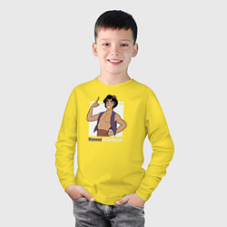 Лонгслив хлопковый детский Аладдин цвета желтый — фото 2