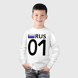 Лонгслив хлопковый детский RUS 01, цвет: белый — фото 2