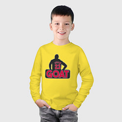 Лонгслив хлопковый детский Jordan GOAT, цвет: желтый — фото 2