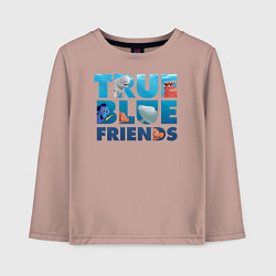 Лонгслив хлопковый детский True Blue Friends, цвет: пыльно-розовый