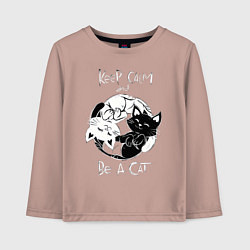 Лонгслив хлопковый детский Просто будь Котом, цвет: пыльно-розовый