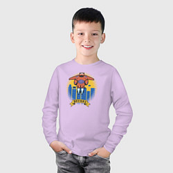 Лонгслив хлопковый детский Бэймакс Город Героев 6, цвет: лаванда — фото 2