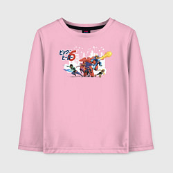 Лонгслив хлопковый детский Big Hero 6, цвет: светло-розовый