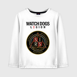 Лонгслив хлопковый детский S I R S Watch Dogs Legion, цвет: белый