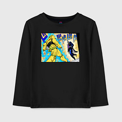 Лонгслив хлопковый детский Дио идет на забив, цвет: черный