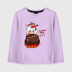 Лонгслив хлопковый детский Genshin Impact Paimon food, цвет: лаванда