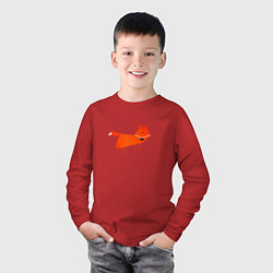 Лонгслив хлопковый детский Рыжая лисичка, цвет: красный — фото 2