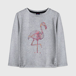 Лонгслив хлопковый детский Узорчатый фламинго, цвет: меланж