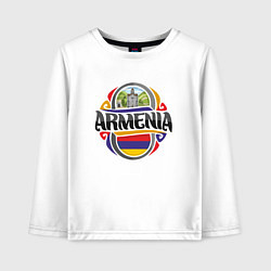 Лонгслив хлопковый детский Армения, цвет: белый