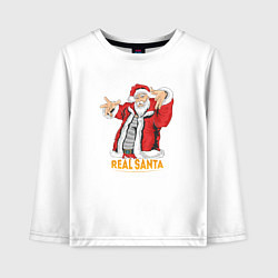 Лонгслив хлопковый детский ReaL SANTA, цвет: белый