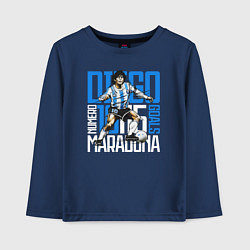 Лонгслив хлопковый детский 10 Diego Maradona, цвет: тёмно-синий